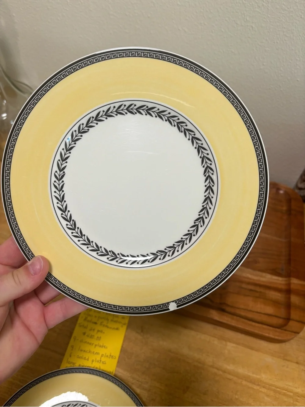 Villeroy & Boch Yellow, White & Black Decorative Dinner Plate